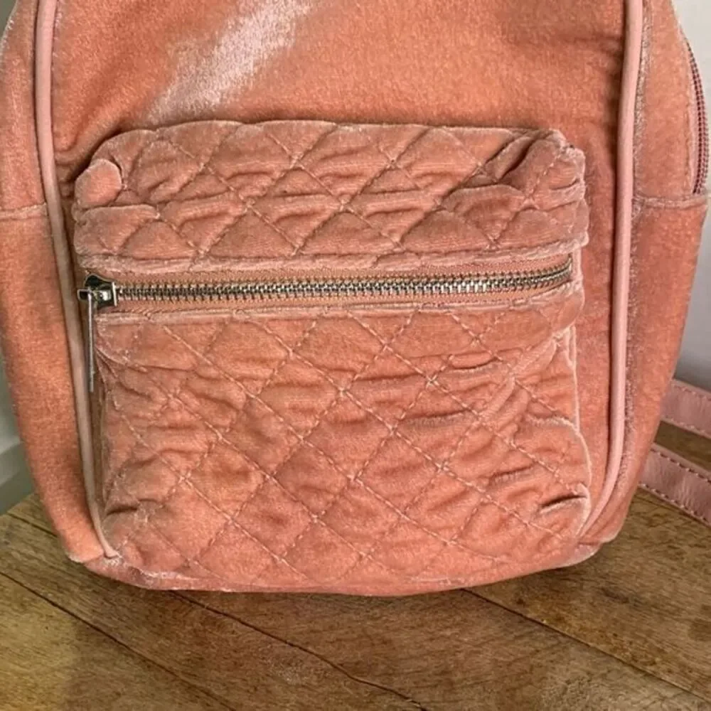 Charlotte Russe pink small backpack purse. Faux velvet Y2k‎